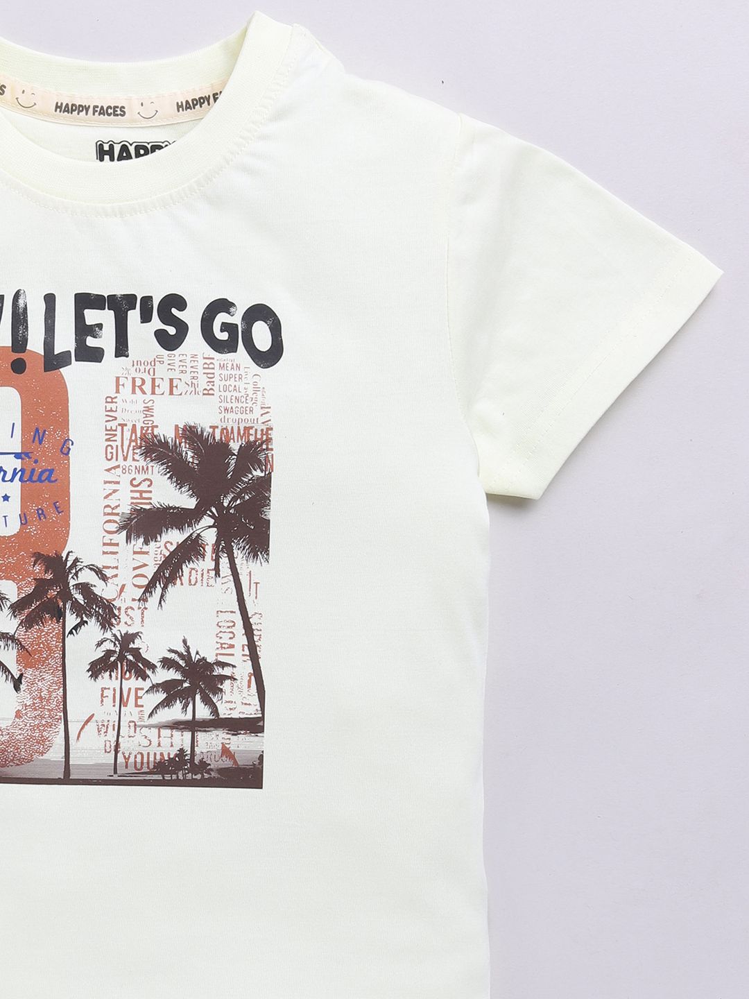 Happy Faces Kids Boys Printed Pure Cotton T-Shirt