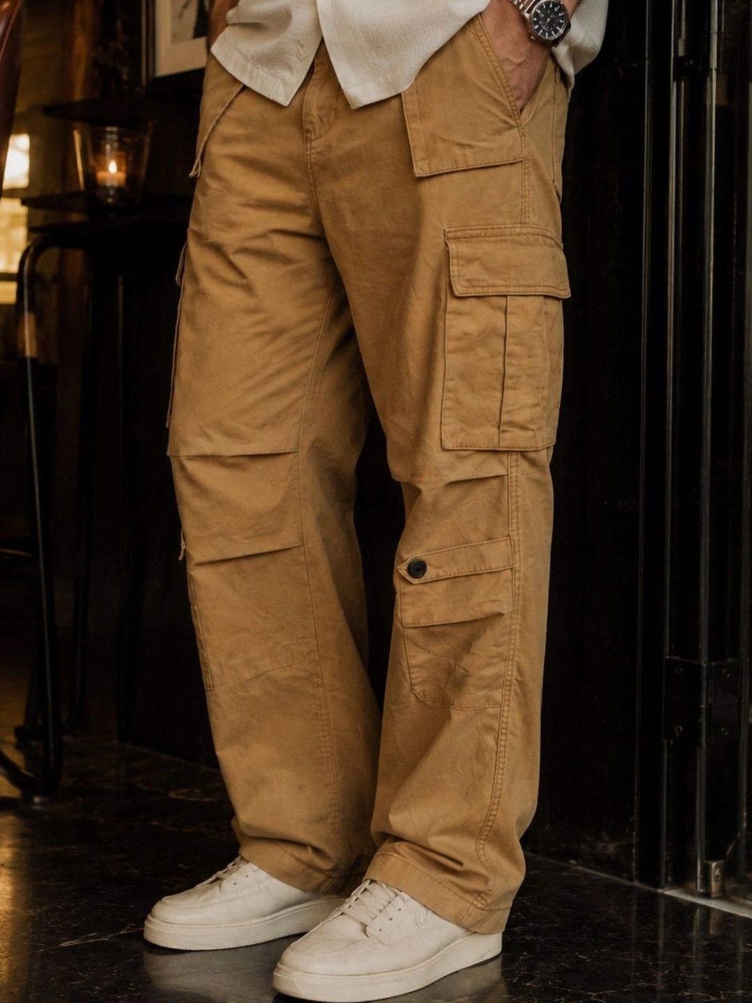 Eszett Men Baggy Fit Cargos Trousers
