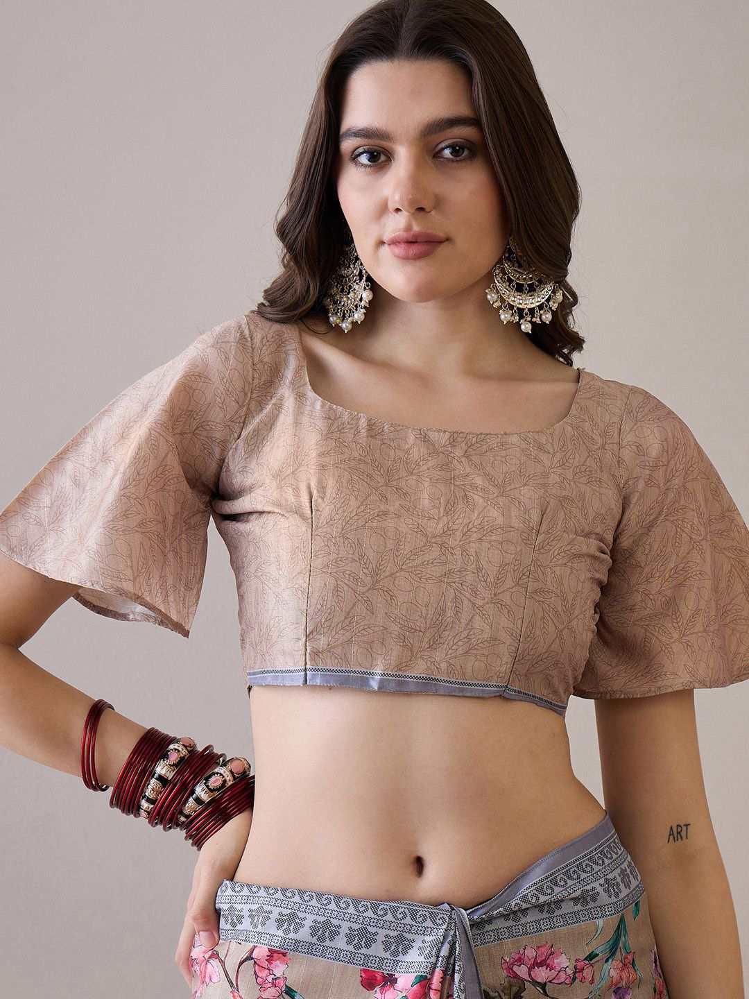 Saree mall Floral Silk Blend Bagru Sarees