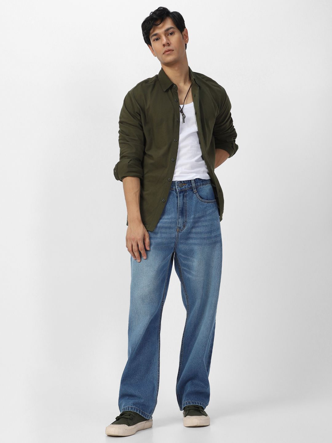 Urbano Fashion Men Loose Relaxed Fit Heavy Fade Jeans