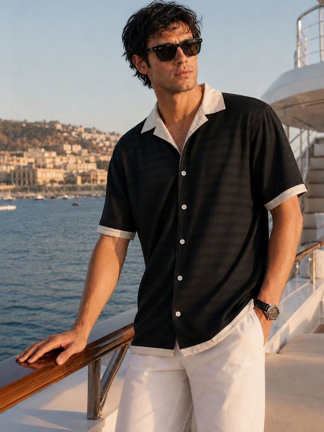 Eszett Cuban Collar Cotton Shirt