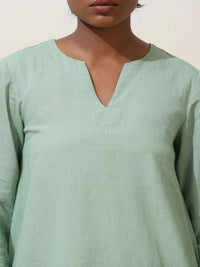 trueBrowns Mint Green Cotton Kurta Co-Ord Set