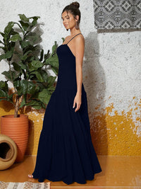 Berrylush Women Ruffled Fit & Flare Shoulder Straps Maxi Dress