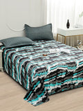 Story@home Fluorescent Green Abstract Printed 240 TC Satin Finish Queen Bedsheet Set