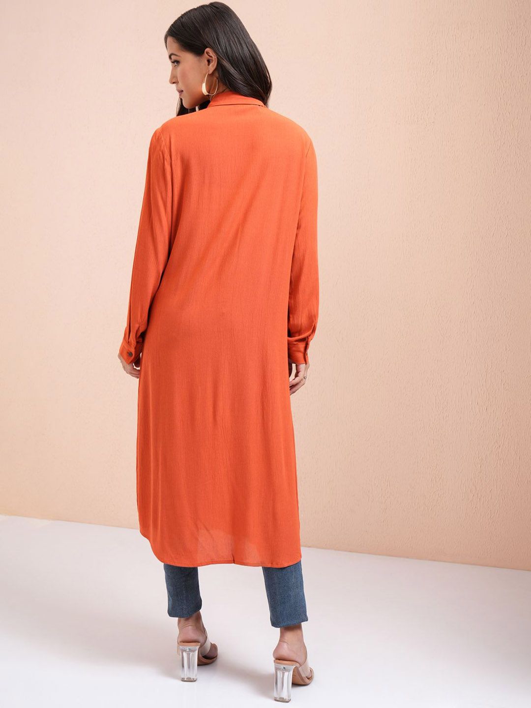 Vishudh Shirt Collar High-Low A-Line Kurta
