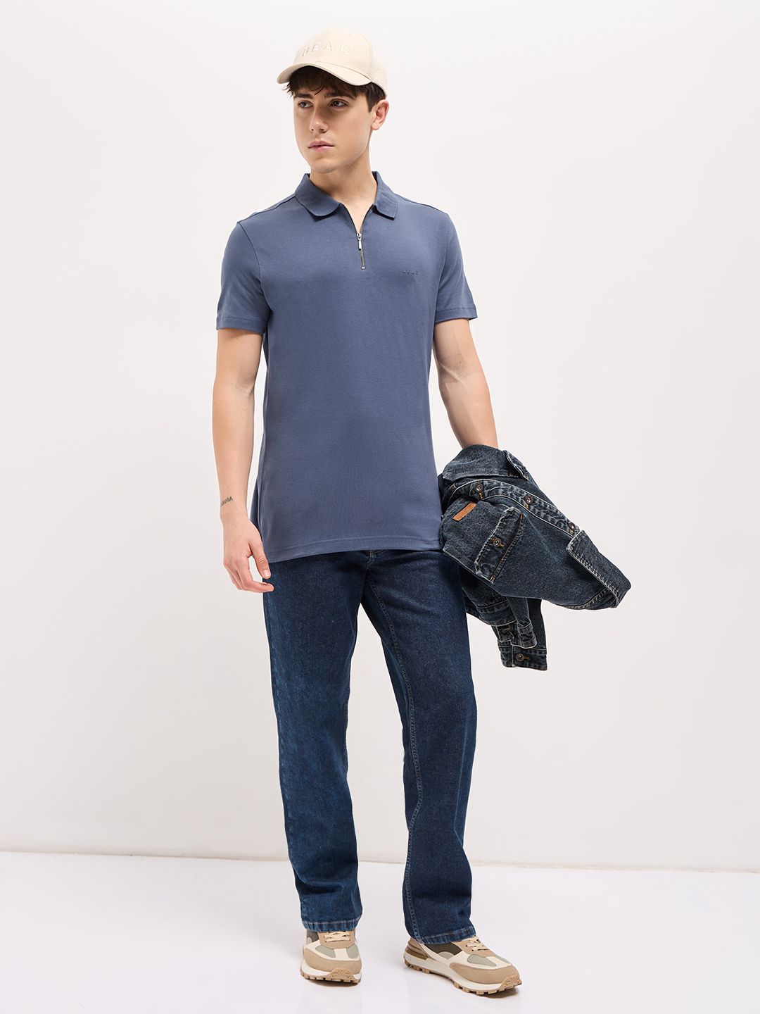 THE BEAR HOUSE Polo Collar Pure Cotton T-shirt