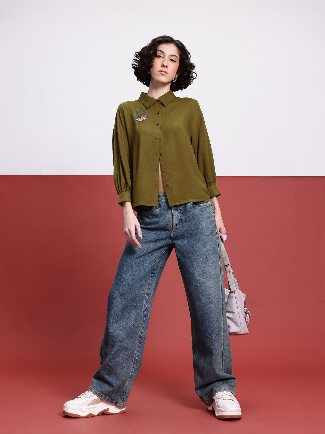 DressBerry Indie Blossom Printed Relaxed Fit Shirt