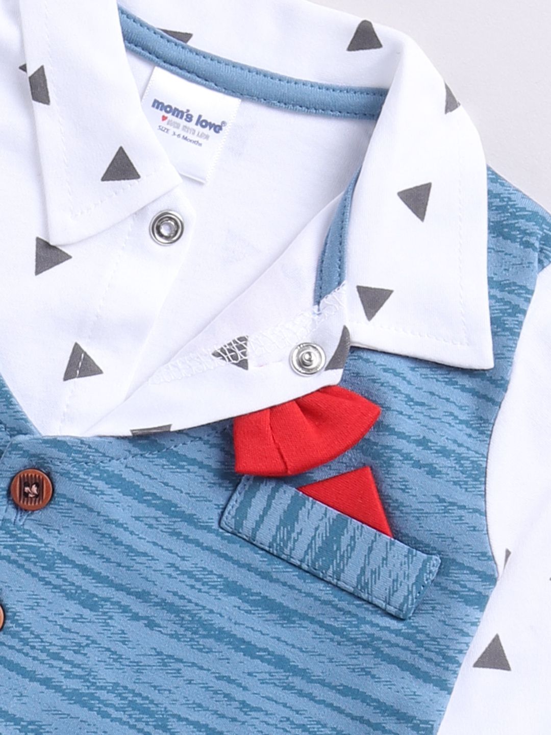 Moms Love Infant Boys Printed Cotton Shirt & Joggers