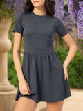 DressBerry Mini Vibes Ribbed A-Line Dress