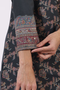 W Floral Printed Mandarin Collar Sequinned A-Line Kurta With Trousers & Dupatta