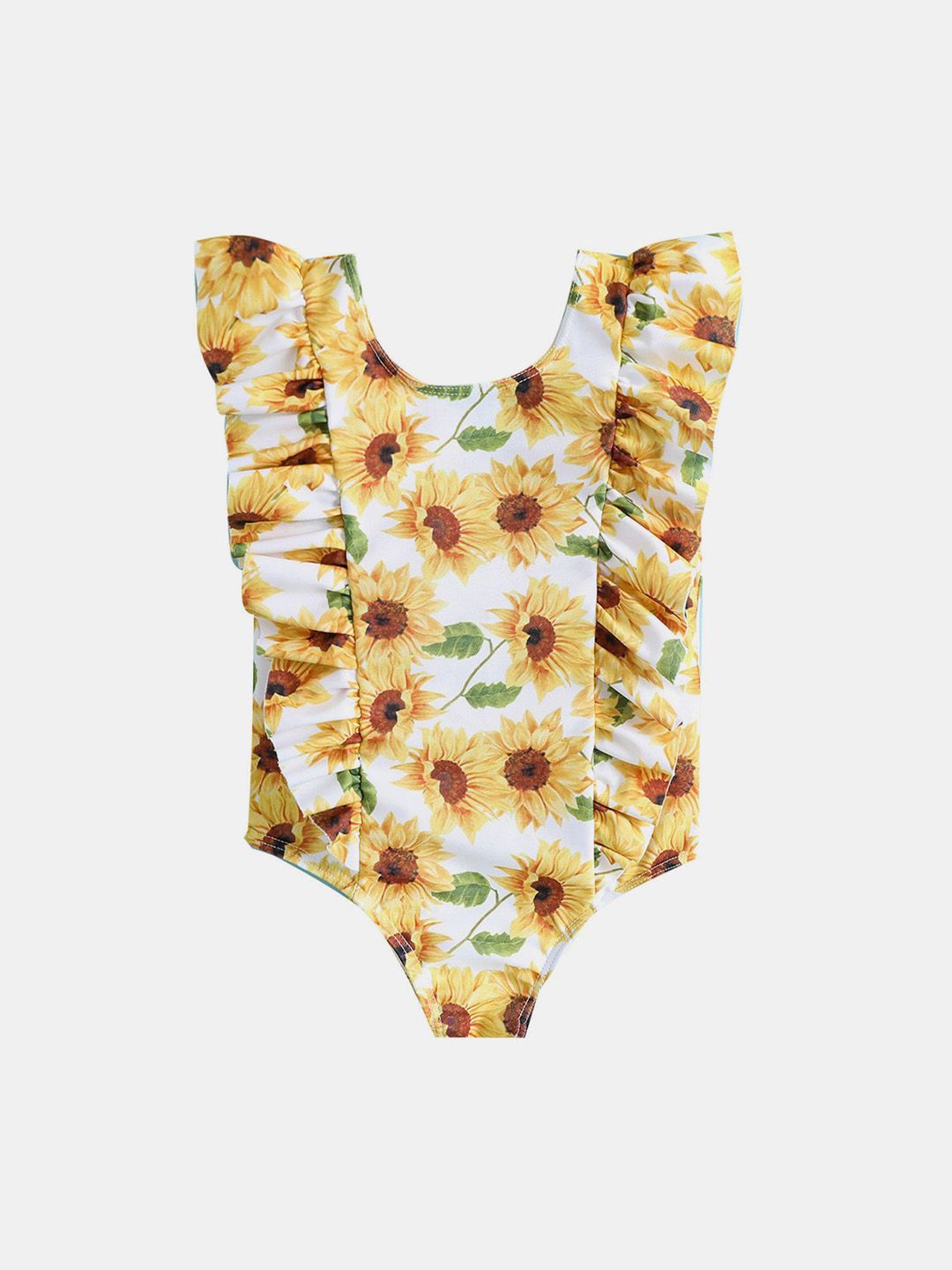 YK Girls Floral Printed Sleeveless Bodysuit