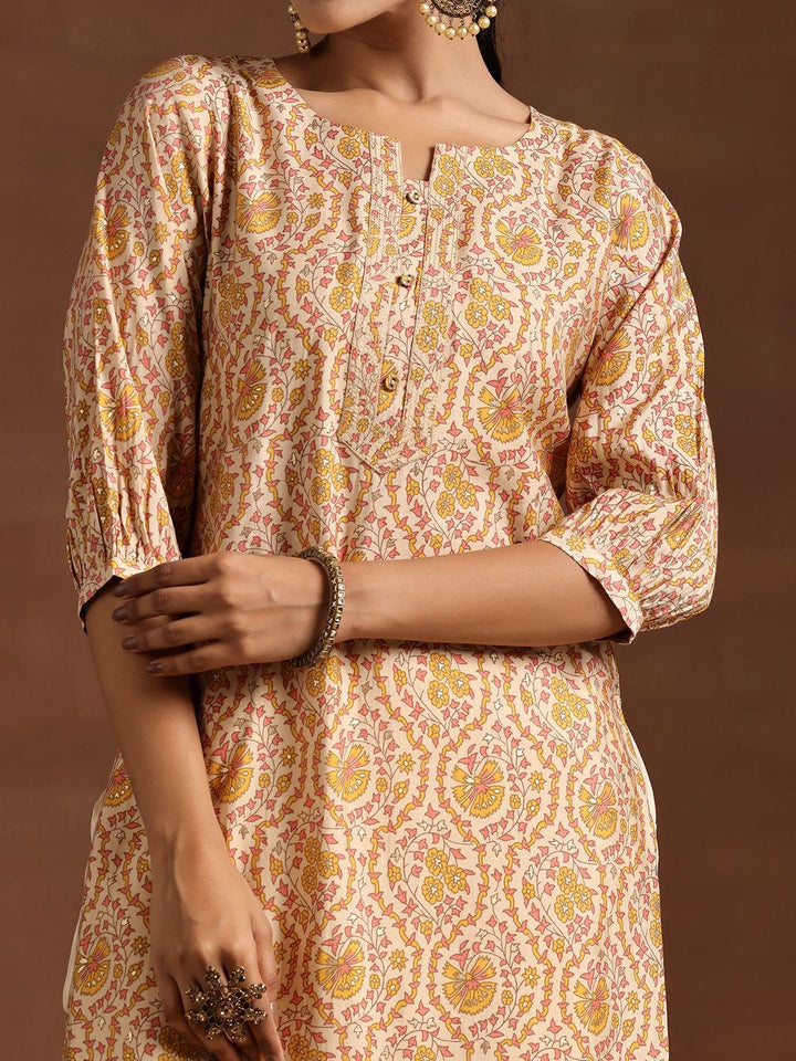 Libas Floral Printed Straight Kurta