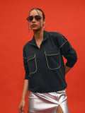 DressBerry Contrast Detail Sweatshirt