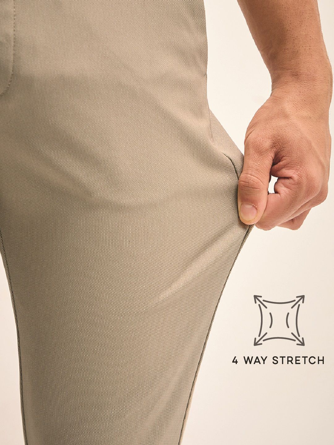 THE BEAR HOUSE Men Slim Fit Mid-Rise Flat-Front Trousers