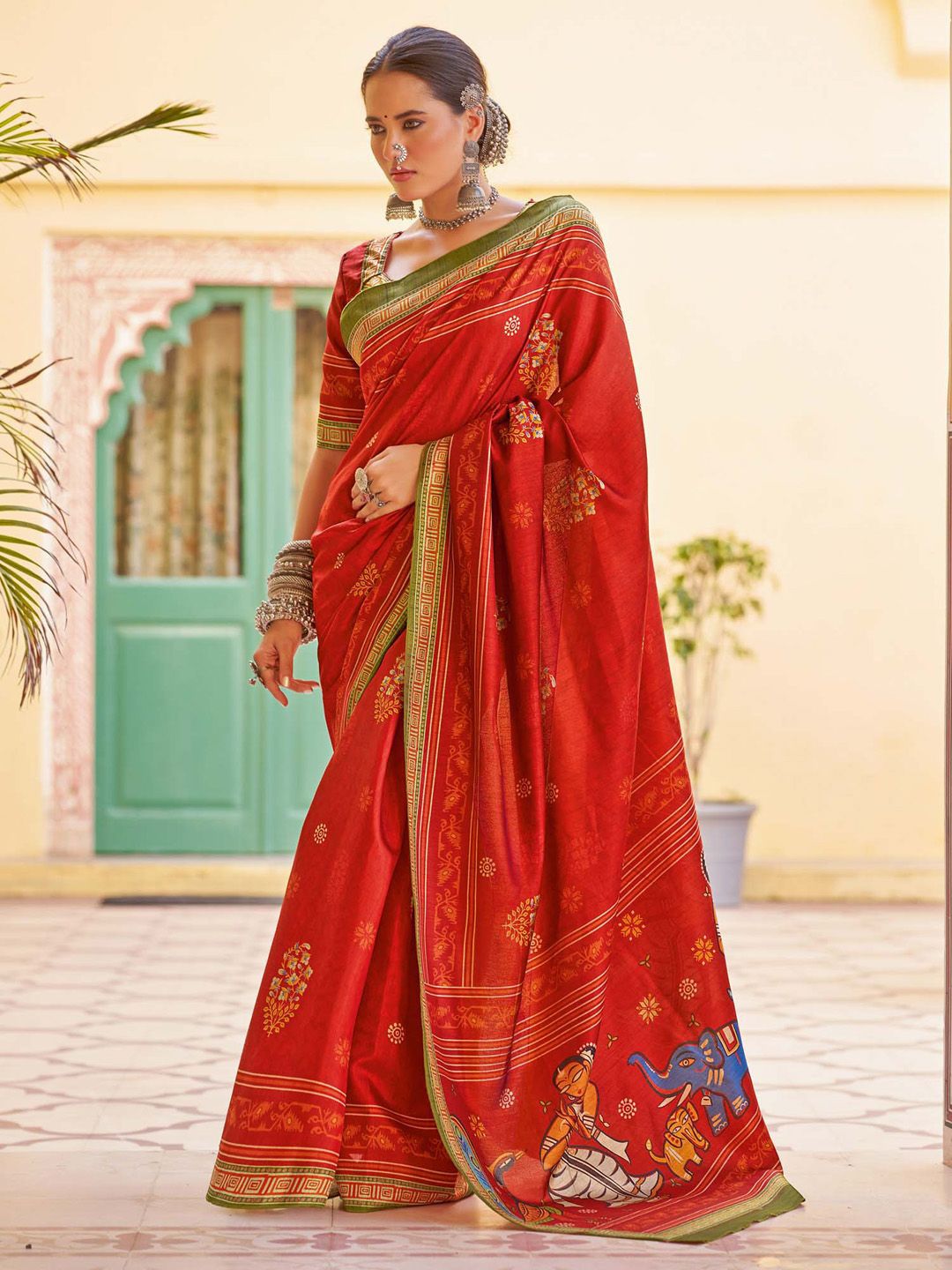 Saree mall Silk Blend Tussar Sarees