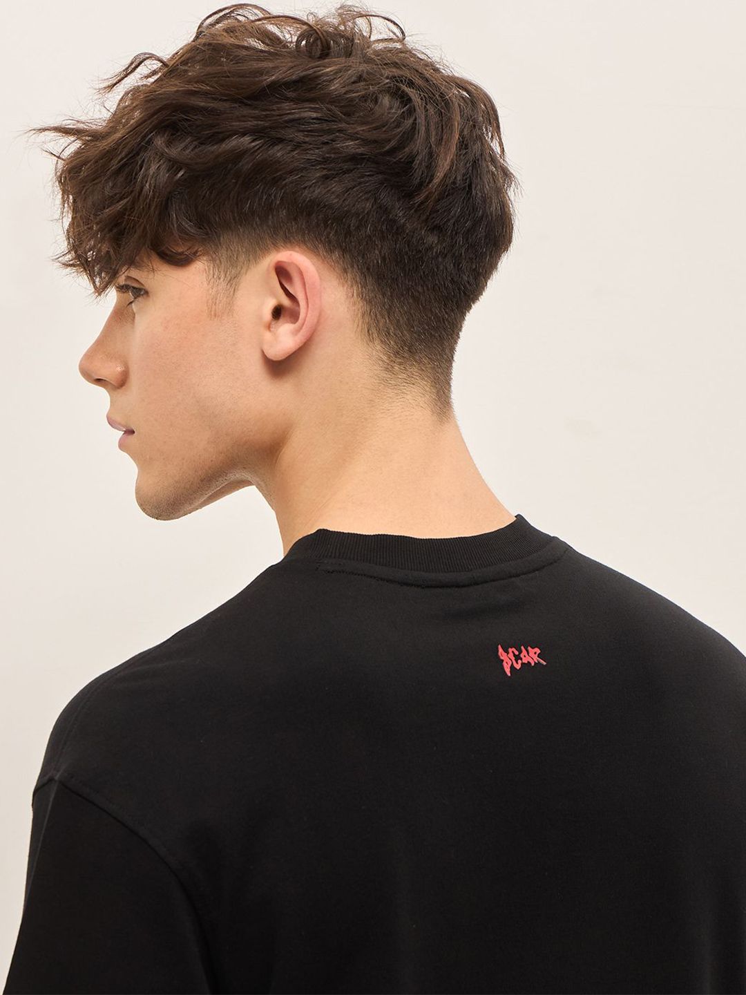 THE BEAR HOUSE Abstract Printed Round Neck Pure Cotton Oversized T-shirt