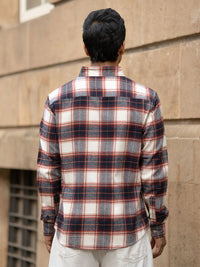 Powerlook SS25 Tartan Checked Pure Cotton Casual Shirt