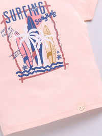 Happy Faces Boys Pure Cotton Typography & Graphic Printed T-shirt