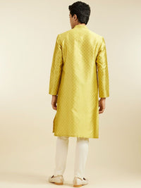 Diwas by Manyavar Geometric Woven Design Straight Kurta