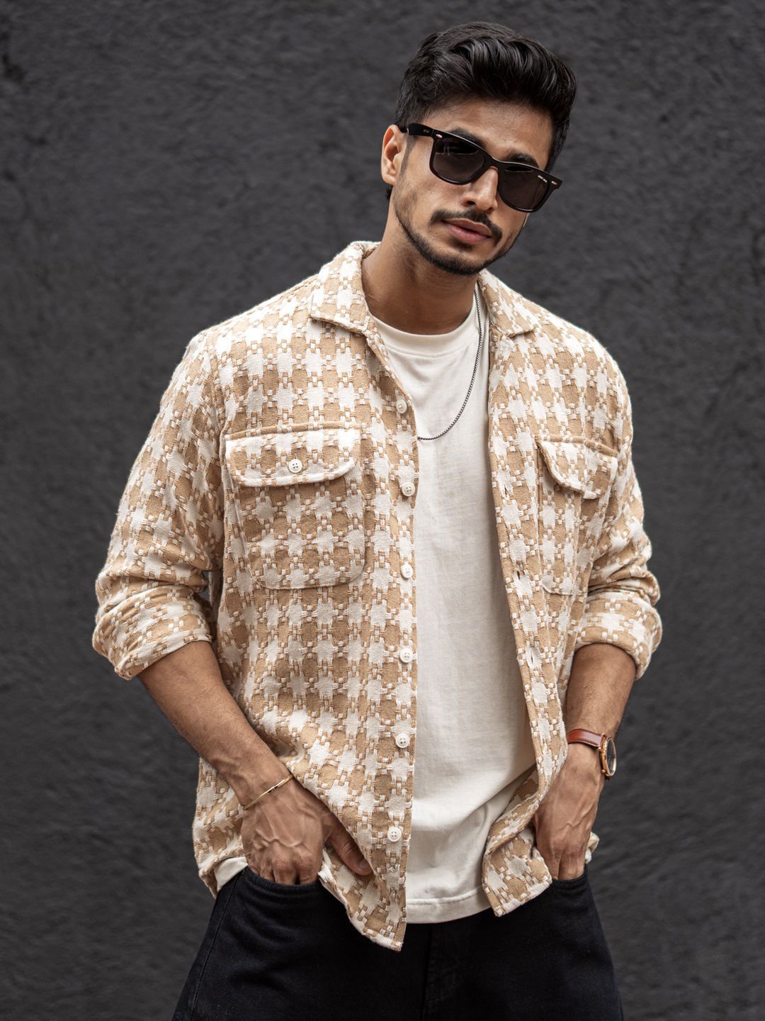 Powerlook Men Opaque Checked Casual Shirt