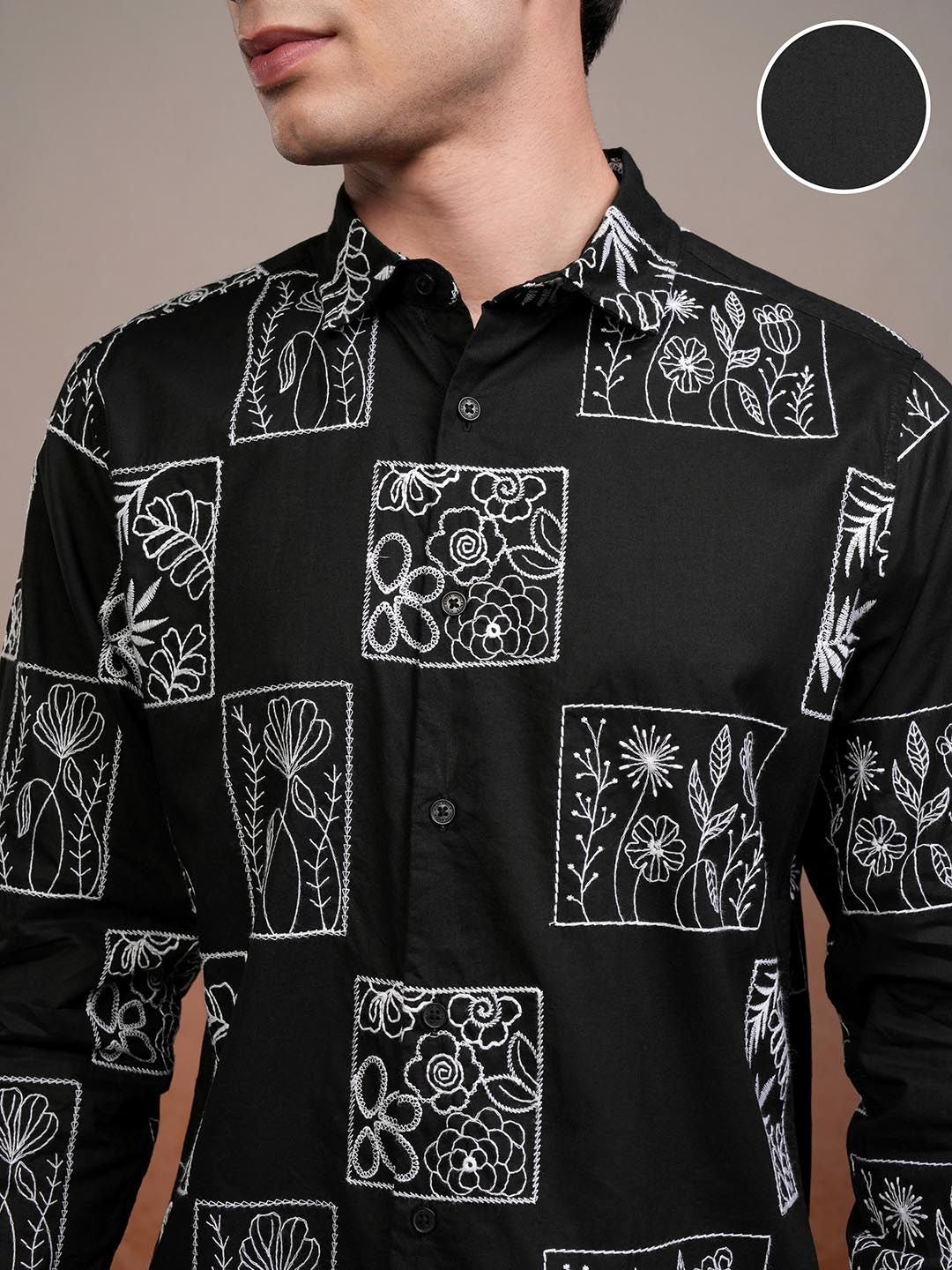 HIGHLANDER Men Embroidered Casual Shirt