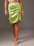 STREET 9 Women Ruched Knee Length A-Line Skirt