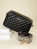 Berrylush Women Solid Baguette Quilted Sling Bag