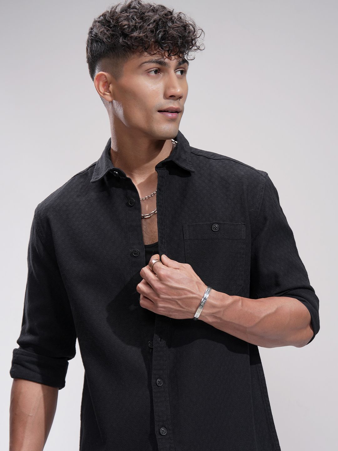 HIGHLANDER Men Comfort Opaque Casual Shirt