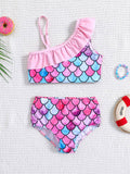 YK Girls Printed Sleeveless Swimset