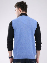 Monte Carlo Men Solid V-Neck Ribbed Sweater Vest