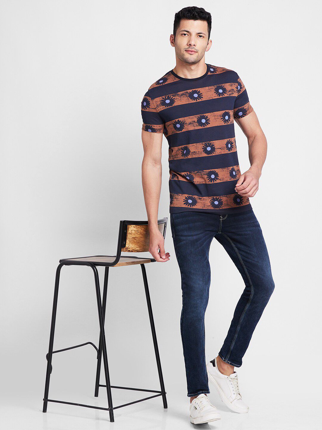 Being Human Striped Round Neck T-shirt