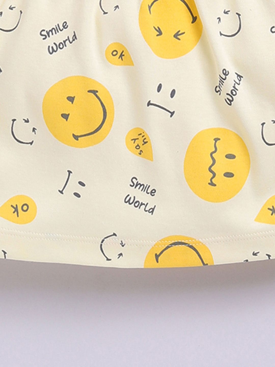 Happy Faces Infant Girls Smiley Printed Pure Cotton A-Line Dress