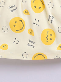 Happy Faces Infant Girls Smiley Printed Pure Cotton A-Line Dress