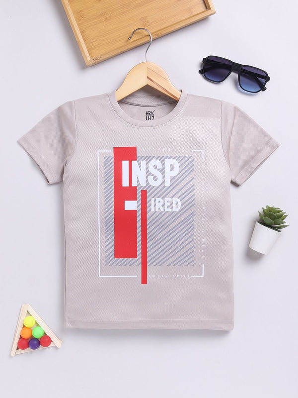 HRX by Hrithik Roshan Boys Typography Printed Rapid-Dry T-shirt