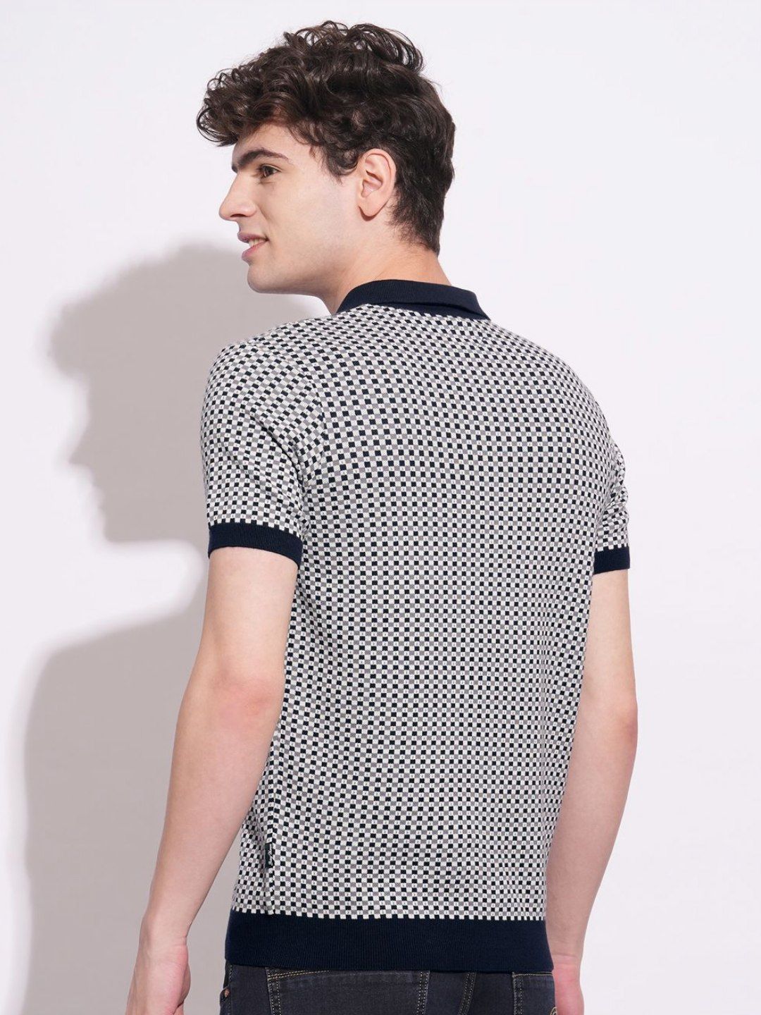 Being Human Men Checked Polo Collar T-shirt