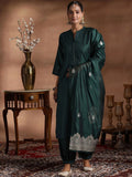 Libas Mandarin Collar Zari Straight Kurta With Salwar & Dupatta