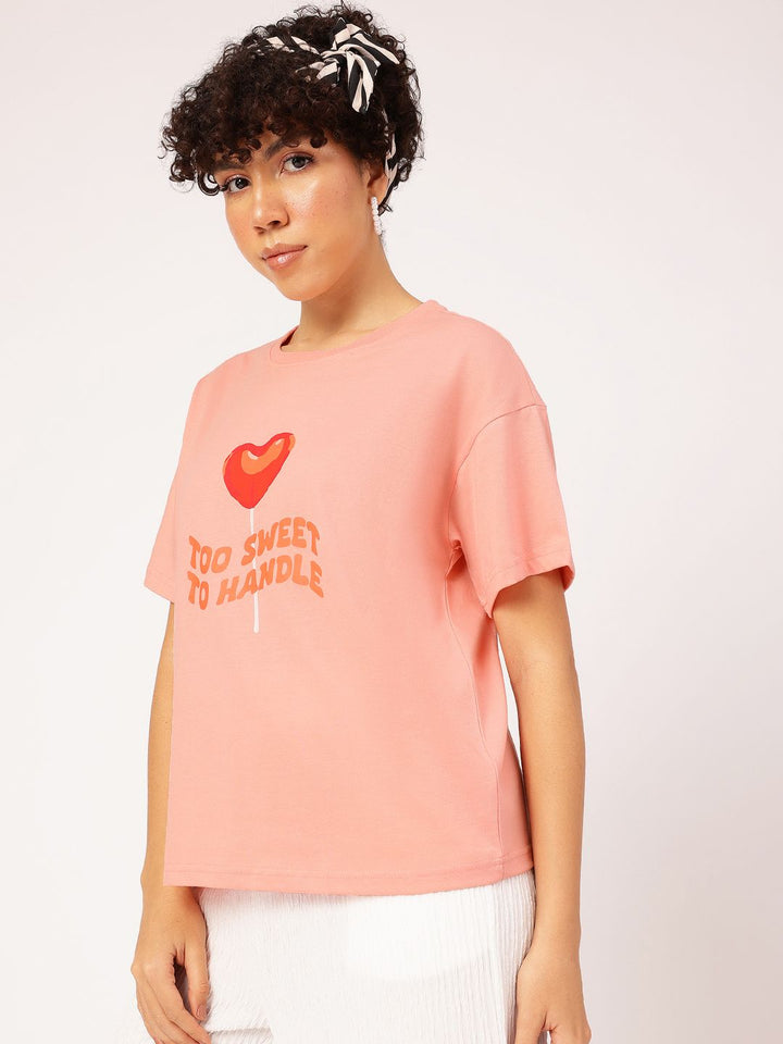 DressBerry Candy Crush Conversational Print Relaxed T-shirt