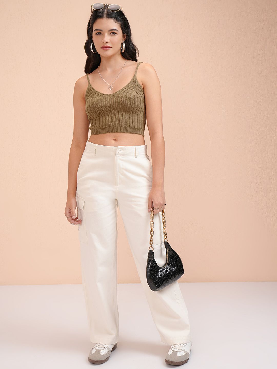 ESPYR By Tokyo Talkies Ribbed Skinny Fit Sleeveless Strap Tank Top