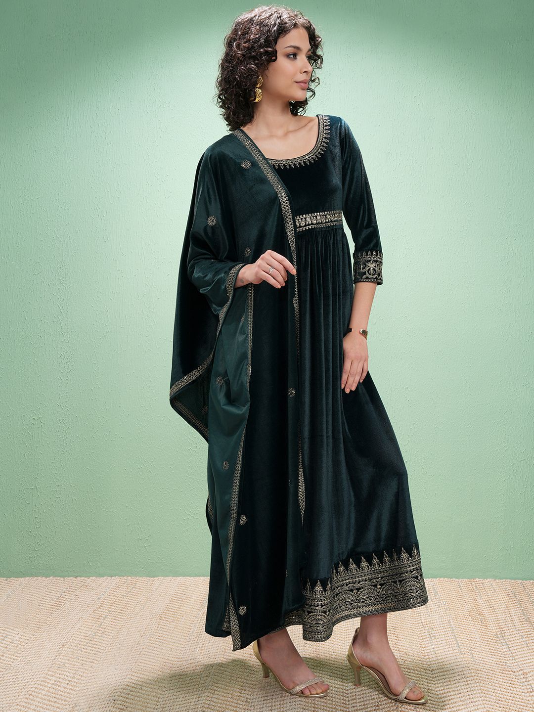 Vishudh Embellished Embroidered Maxi Dress