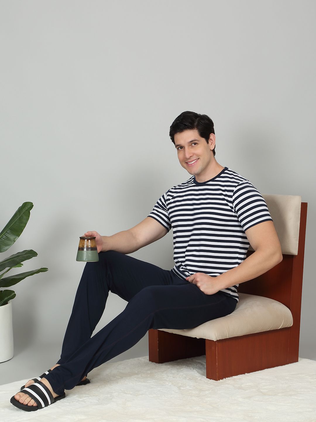 Sweet Dreams Men Striped Night suits