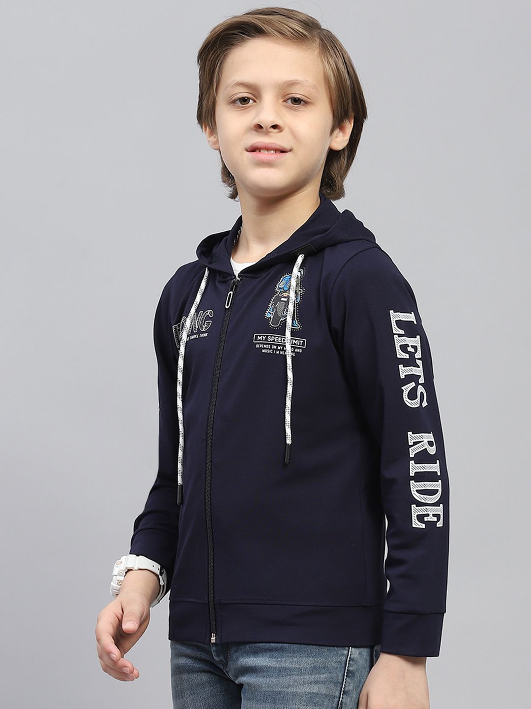Monte Carlo Kids Boys Printed Hooded Sweatshirt