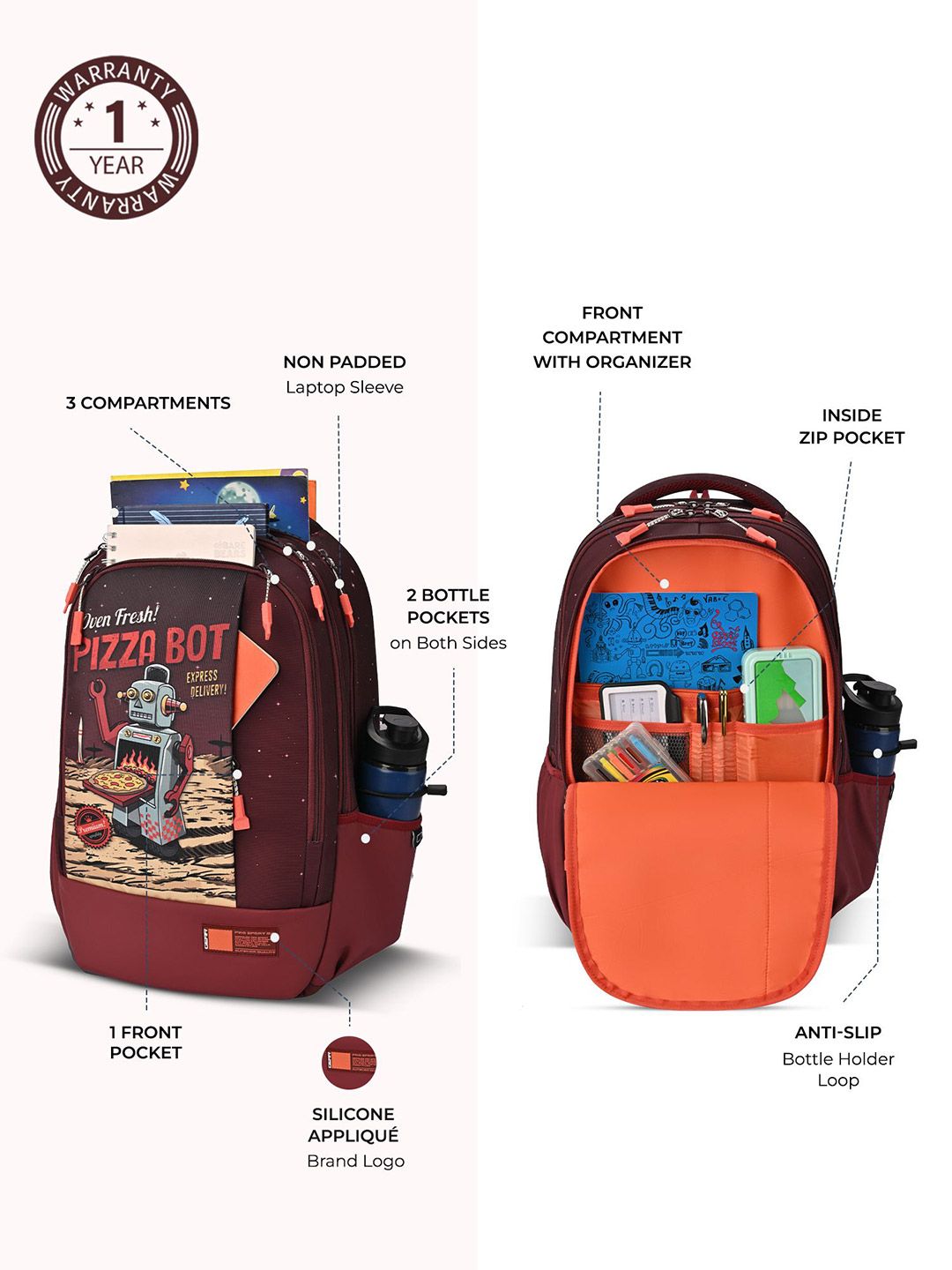 Gear Unisex Graphic Padded Strap Backpack