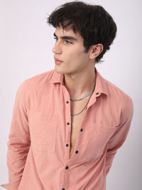 VASTRADO Men Classic Slim Fit Corduroy Casual Shirt