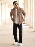 Powerlook Men Spread Collar Textured Cotton Casual Shirt