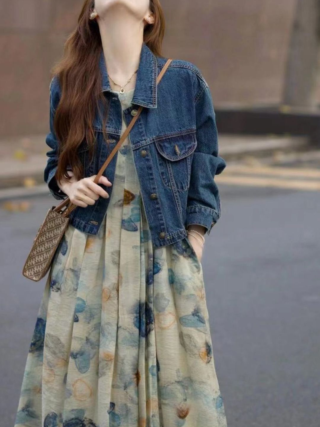 DressBerry Women Solid Spread Collar Denim Jacket