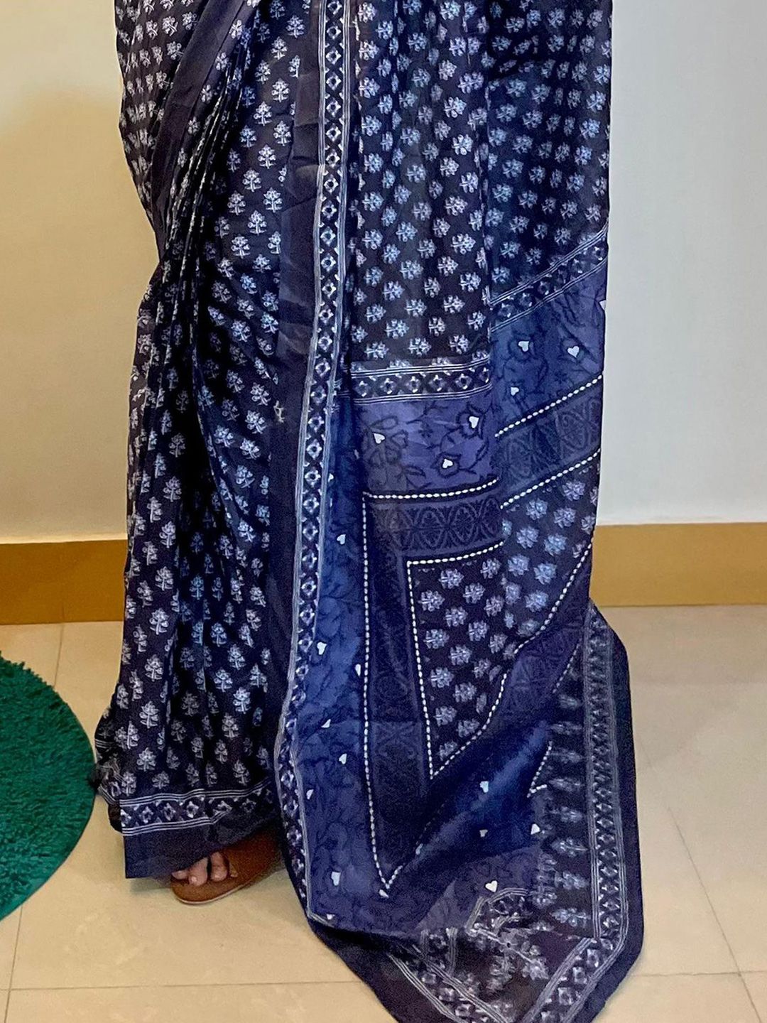 Saree mall Batik Bagh Navy Blue Sarees