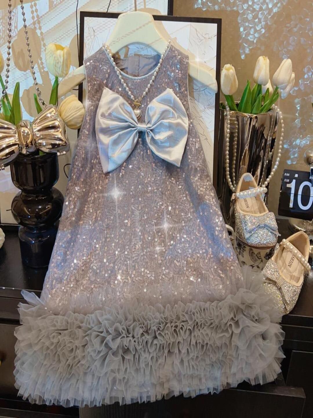 YK Print Fit & Flare Dress