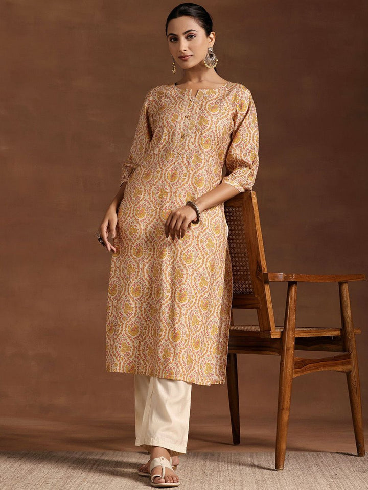 Libas Floral Printed Straight Kurta