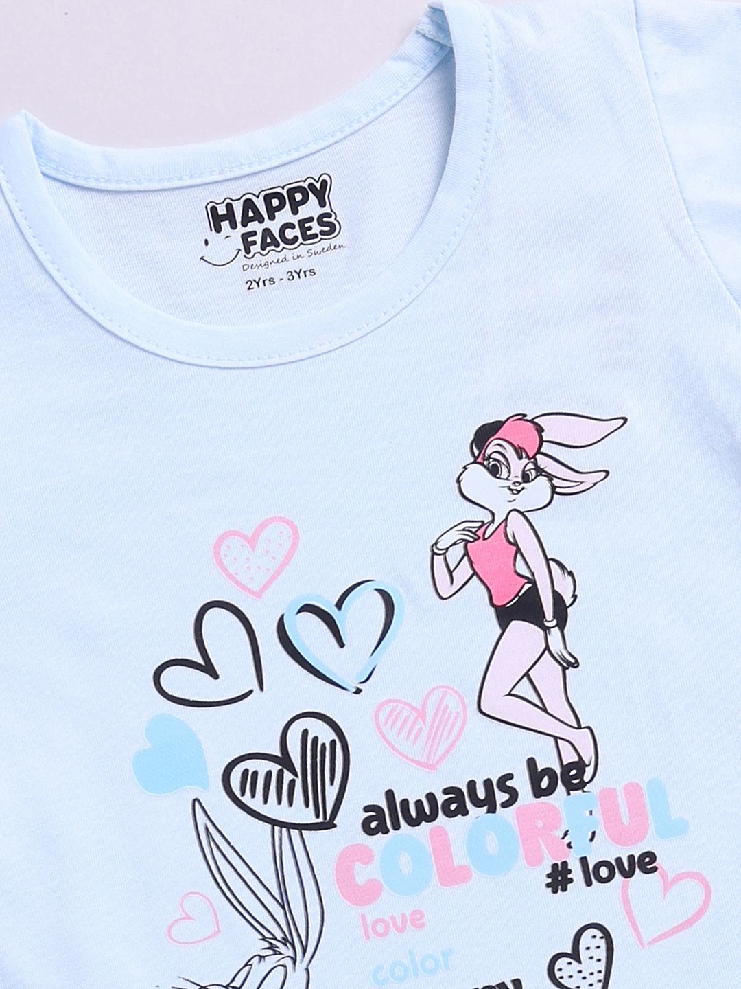 Happy Faces Girls Looney Tunes Print Pure Cotton Fit & Flare Dress