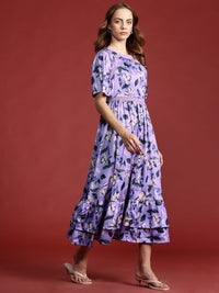 all about you Floral Print A-Line Midi Dress